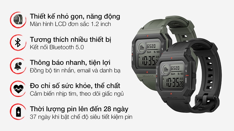 Đồng hồ th&ocirc;ng minh Amazfit Neo thu h&uacute;t người d&ugrave;ng nhờ sự năng động v&agrave; tiện &iacute;ch của n&oacute;